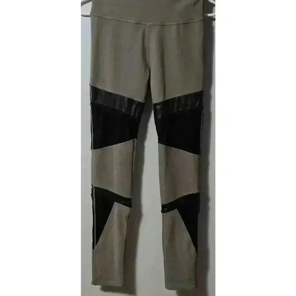 Women's Better Sports Performance Leggings Gray Black‎ Size M